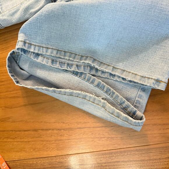 Vintage 90s Y2K Mudd Jeans Size 9 Low Rise Flare Bell Brass Buckle Light Wash - Picture 9 of 15